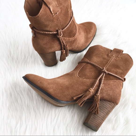 Dolce Vita | chestnut brown suede western tie boot - Picture 2 of 8